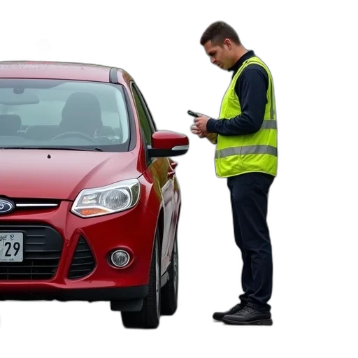 car, traffic, officer, yellow transparent PNG cut-out