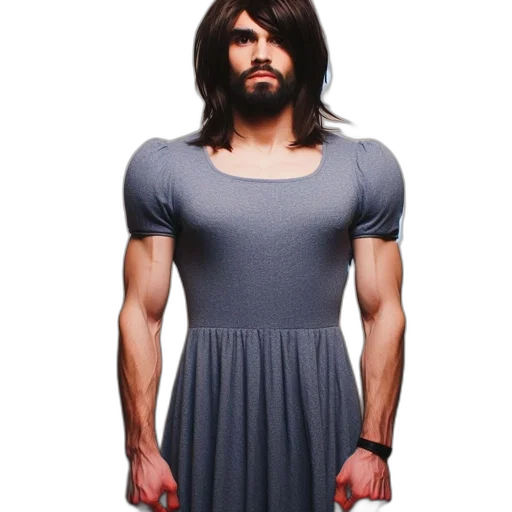 dress, hair, 3d render, photorealistic transparent PNG cut-out