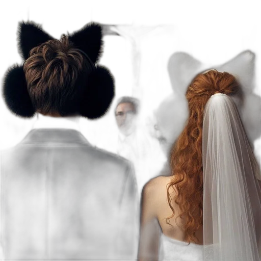 hair, crown, mask, dress transparent PNG cut-out