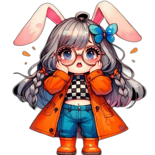 jacket, staff, pixel art, anime transparent PNG cut-out