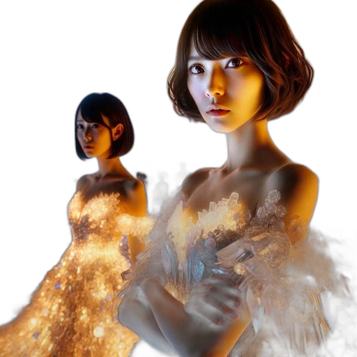 dress, jewelry, concept art, 3d render transparent PNG cut-out