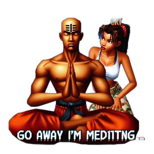 pixel art, meditating, man, mark transparent PNG cut-out