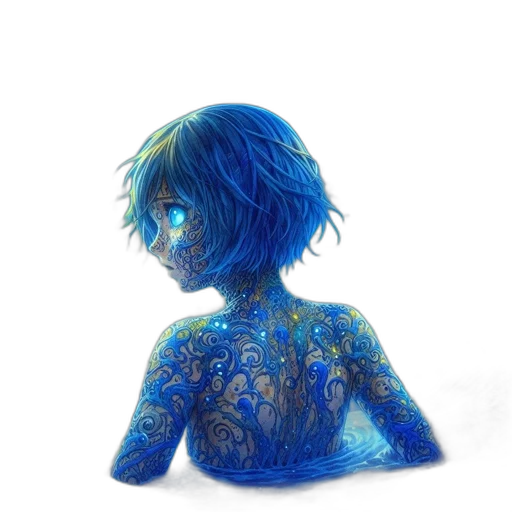 dress, mask, hair, robot transparent PNG cut-out