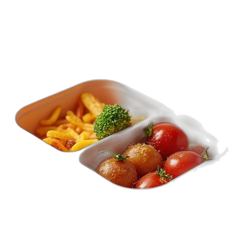 food, 3d render, photorealistic, two transparent PNG cut-out