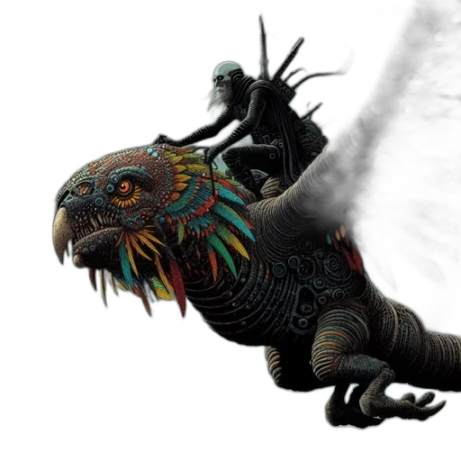 dragon, creature, animal, staff transparent PNG cut-out