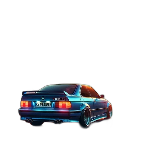 car, animal, vaporwave, 3d render transparent PNG cut-out