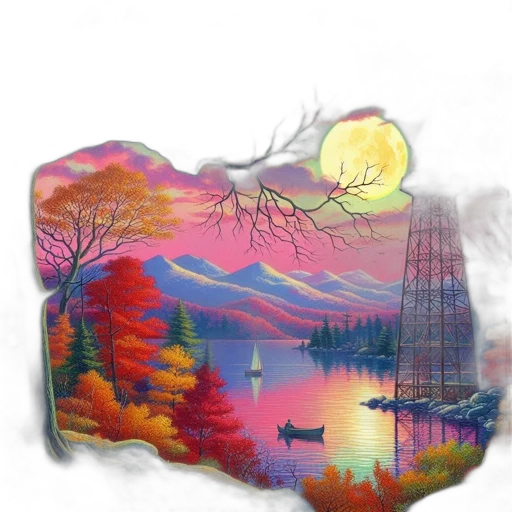 tree, jacket, fantasy art, watercolor transparent PNG cut-out