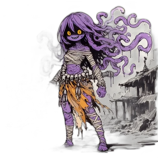 mask, staff, creature, concept art transparent PNG cut-out