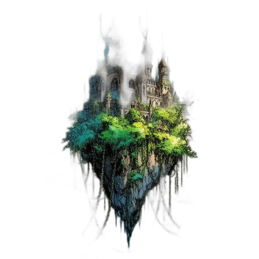 crown, tree, dragon, fantasy art transparent PNG cut-out