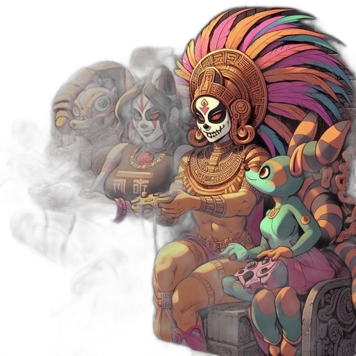 mask, staff, jewelry, creature transparent PNG cut-out