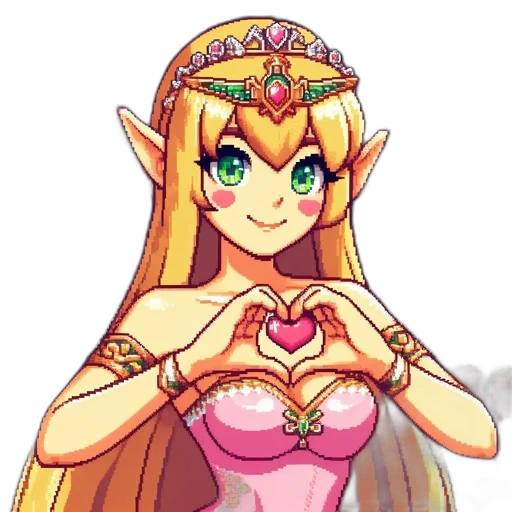 crown, dress, pixel art, fantasy art transparent PNG cut-out