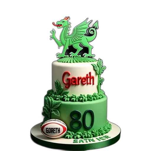 3d render, birthday, cake, green transparent PNG cut-out