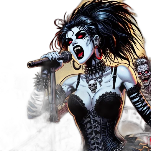 comic book art, concept art, gothic-themed, rock transparent PNG cut-out