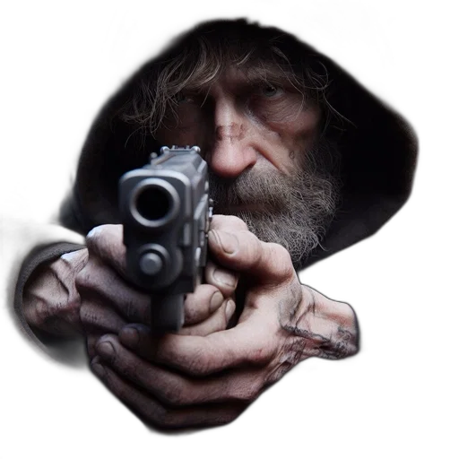 weapon, face, hat, animal transparent PNG cut-out