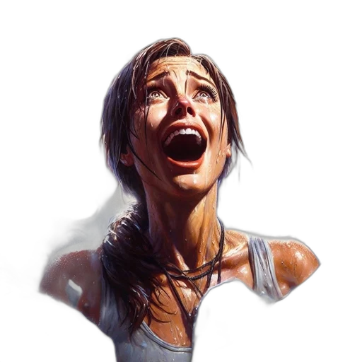 face, photorealistic, concept art, comic book art transparent PNG cut-out