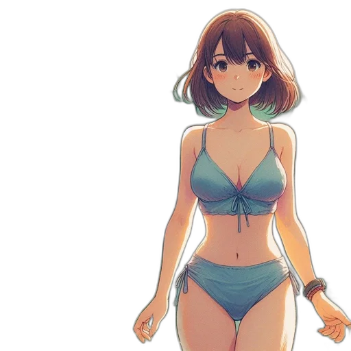 dress, anime, concept art, watercolor transparent PNG cut-out