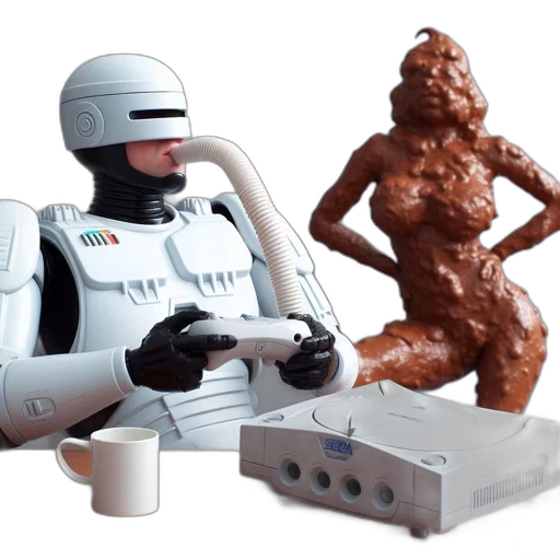 robot, food, 3d render, concept art transparent PNG cut-out