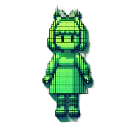 dress, robot, creature, staff transparent PNG cut-out