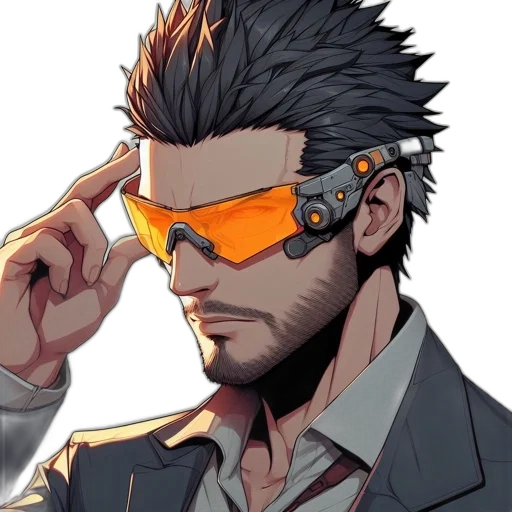staff, cyberpunk, anime, concept art transparent PNG cut-out