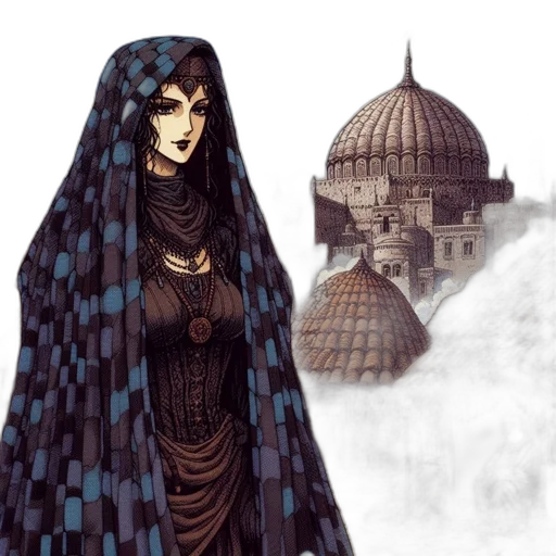 dress, fantasy art, concept art, comic book art transparent PNG cut-out