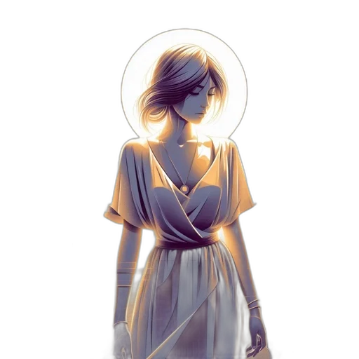 dress, jewelry, staff, crown transparent PNG cut-out