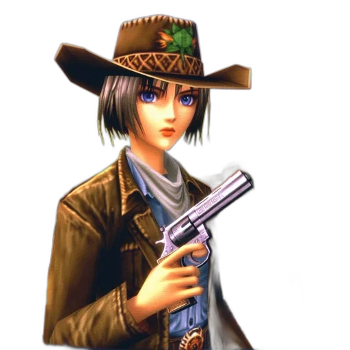 weapon, hat, staff, jacket transparent PNG cut-out