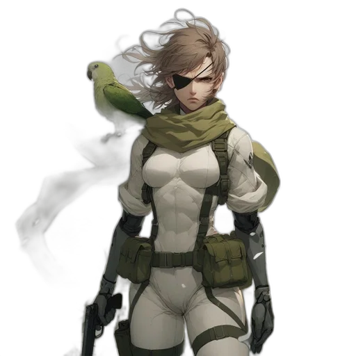weapon, jacket, staff, mask transparent PNG cut-out