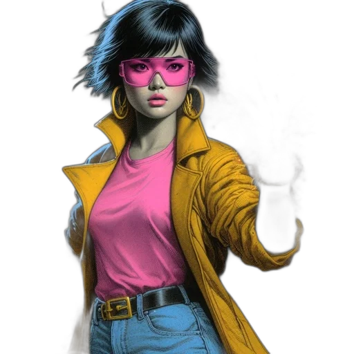 jacket, comic book art, concept art, cyberpunk transparent PNG cut-out