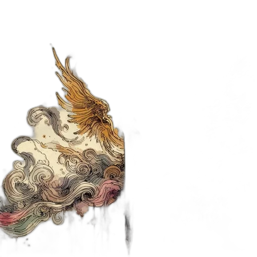 dragon, mask, hair, crown transparent PNG cut-out