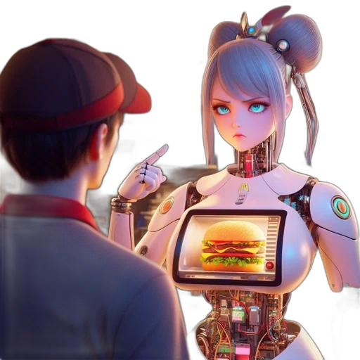 robot, food, cyberpunk, concept art transparent PNG cut-out