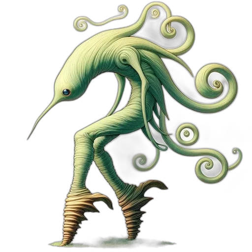 creature, staff, hair, dragon transparent PNG cut-out