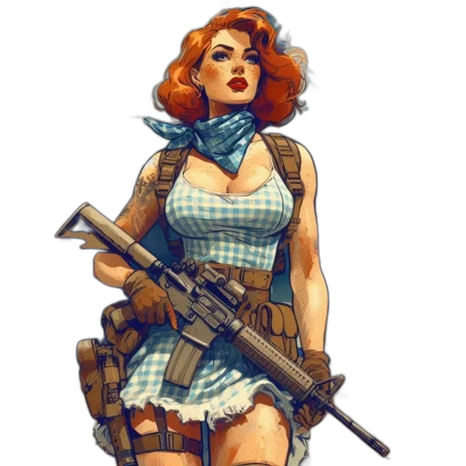 dress, weapon, concept art, comic book art transparent PNG cut-out