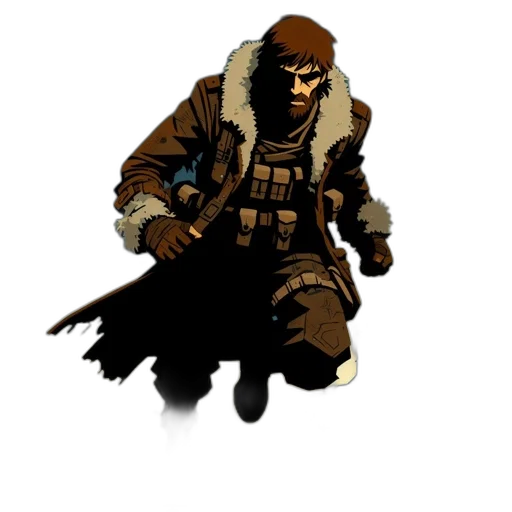 jacket, weapon, staff, concept art transparent PNG cut-out