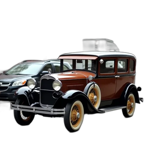 car, 3d render, photorealistic, vintage transparent PNG cut-out
