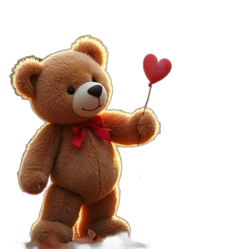 3d render, photorealistic, happy, teddy transparent PNG cut-out