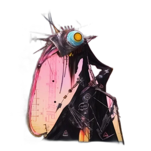 jacket, staff, mask, robot transparent PNG cut-out