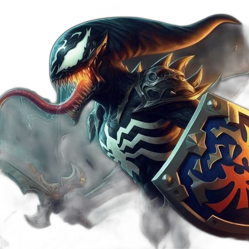 dragon, mask, sword, fantasy art transparent PNG cut-out