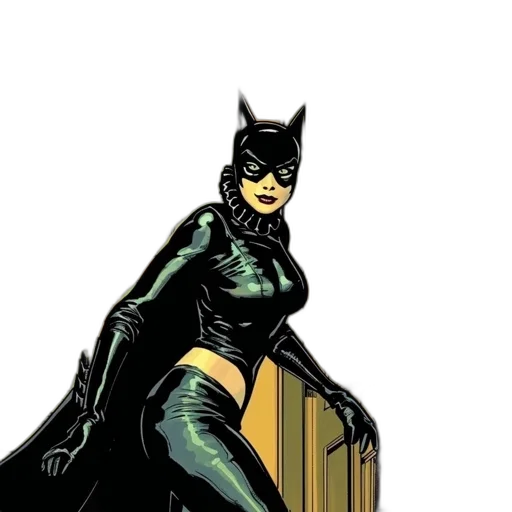 comic book art, concept art, green, female transparent PNG cut-out
