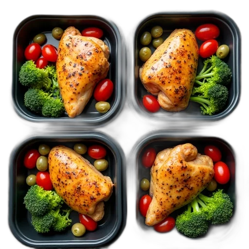food, four, chicken, meal transparent PNG cut-out