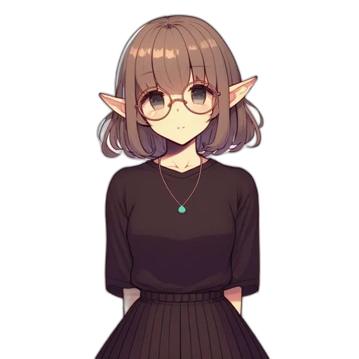 dress, staff, creature, face transparent PNG cut-out