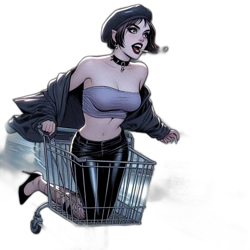comic book art, concept art, cyberpunk, cartoon transparent PNG cut-out