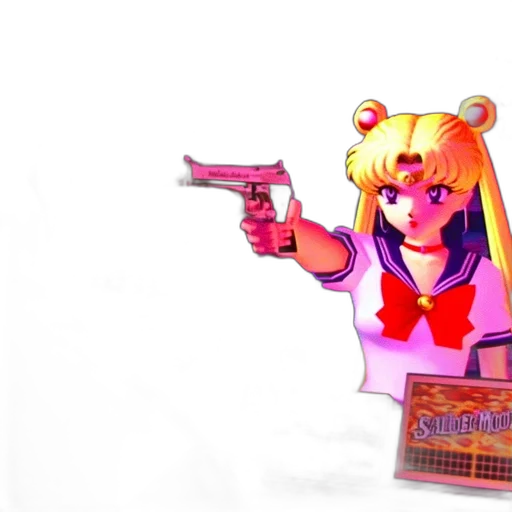 weapon, animal, vaporwave, anime transparent PNG cut-out
