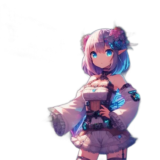robot, dress, weapon, staff transparent PNG cut-out