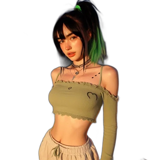 dress, staff, fantasy art, 3d render transparent PNG cut-out