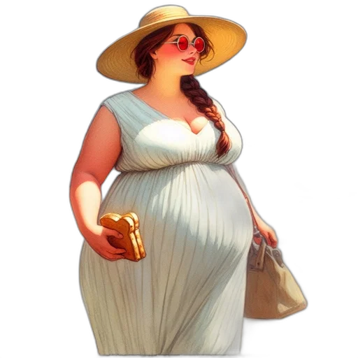 dress, hat, jewelry, umbrella transparent PNG cut-out