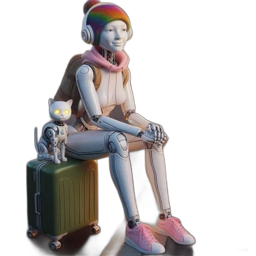 robot, furniture, 3d render, concept art transparent PNG cut-out