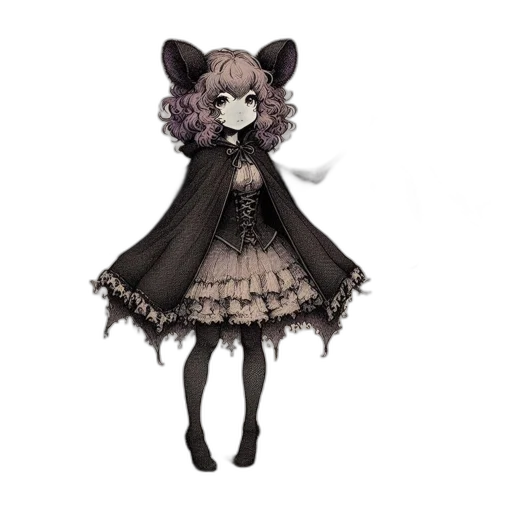 dress, mask, creature, staff transparent PNG cut-out
