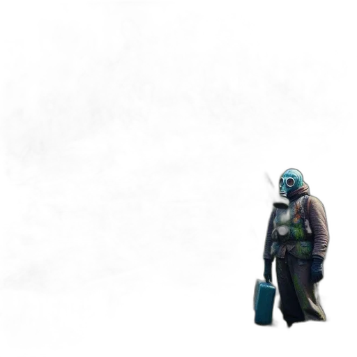 robot, mask, staff, creature transparent PNG cut-out