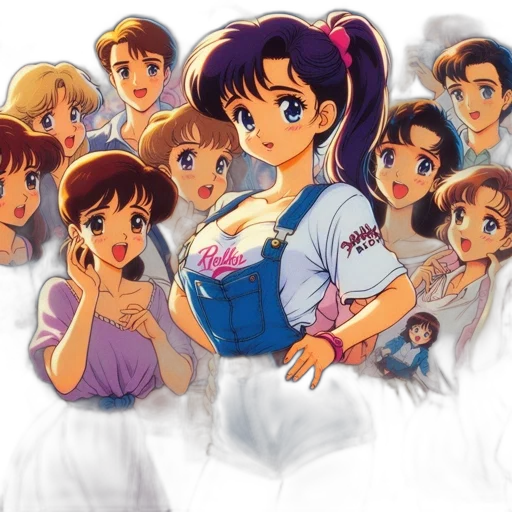 anime, vaporwave, pixel art, concept art transparent PNG cut-out