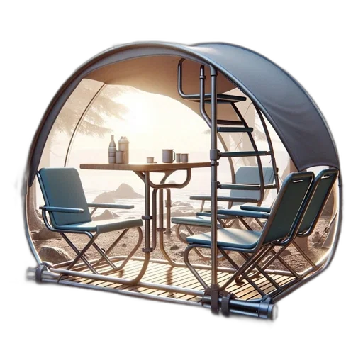 furniture, umbrella, 3d render, concept art transparent PNG cut-out